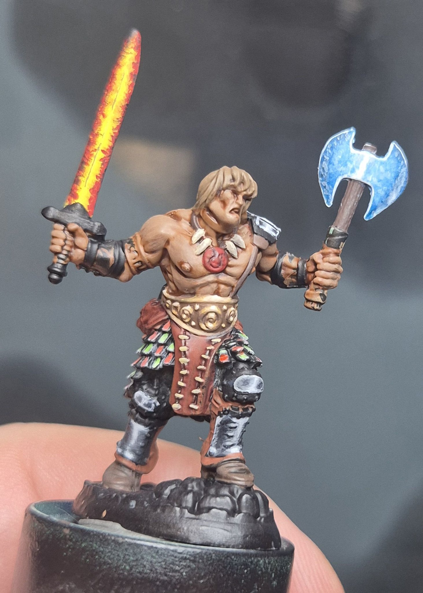 Reaper Bones 6 Barbarian mini with NMM belt