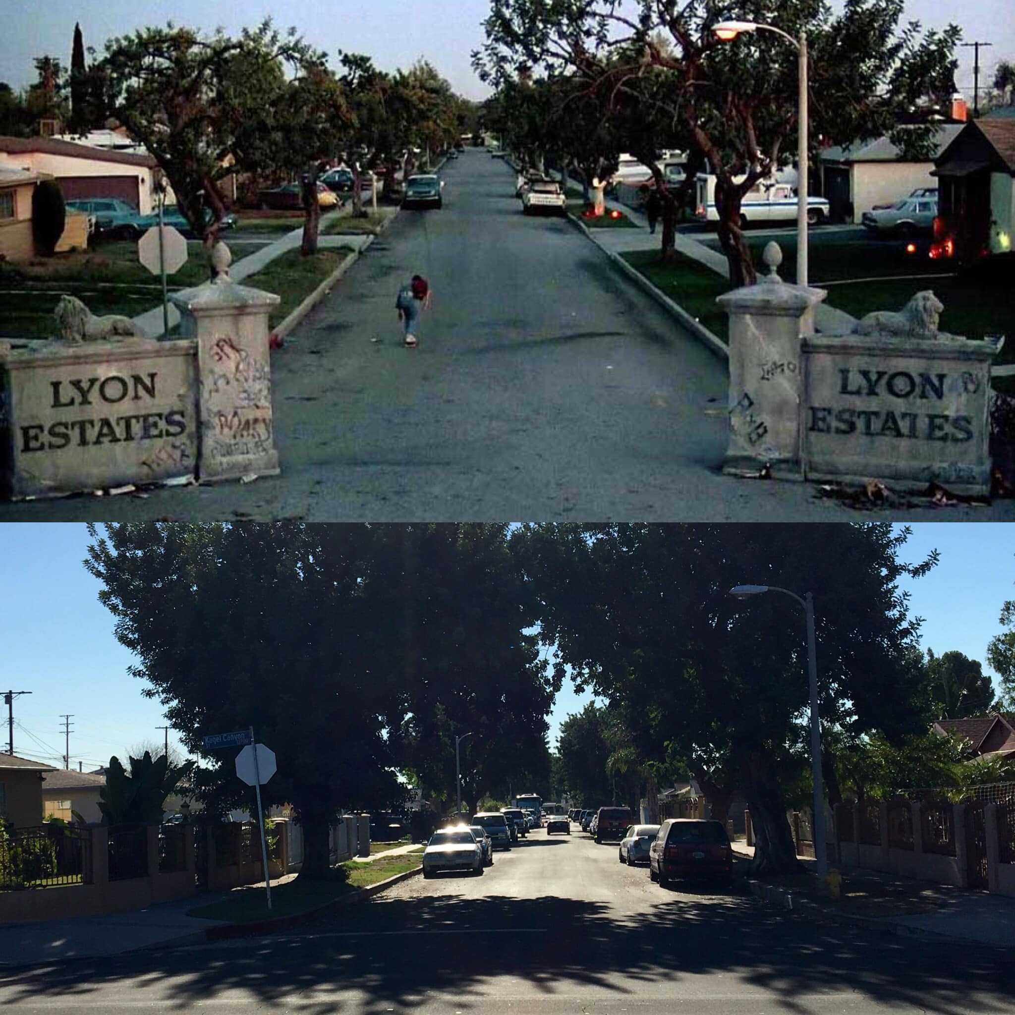 Back to the Future Part III Lyon Estates location then and now