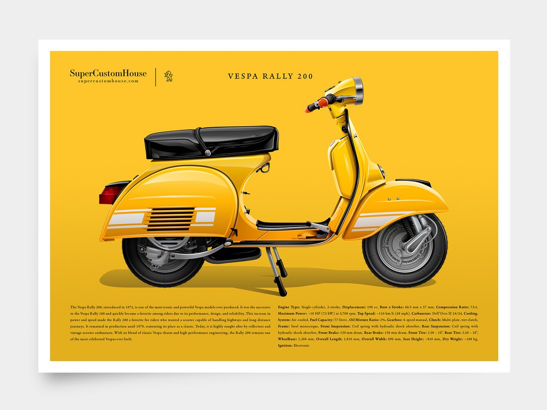 Vintage Vespa Ad Poster: Retro Italian Travel Art (digital