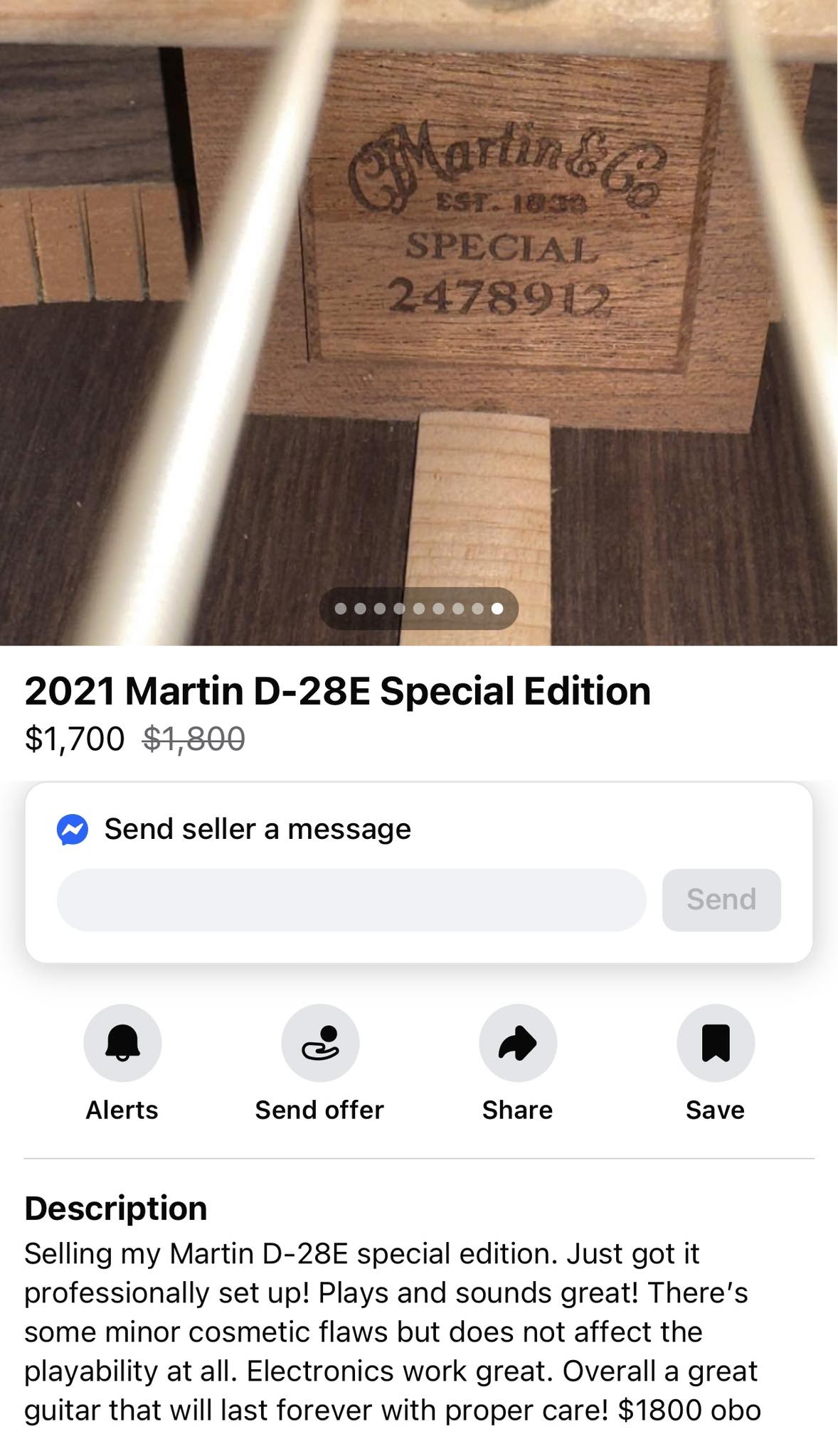 Is a Martin D28 guitar without a logo or serial number authentic?