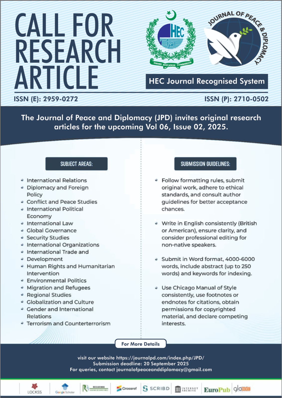 Farhat - IPDS #HECRecognized Journal of Peace and Diplomacy is pleased ...