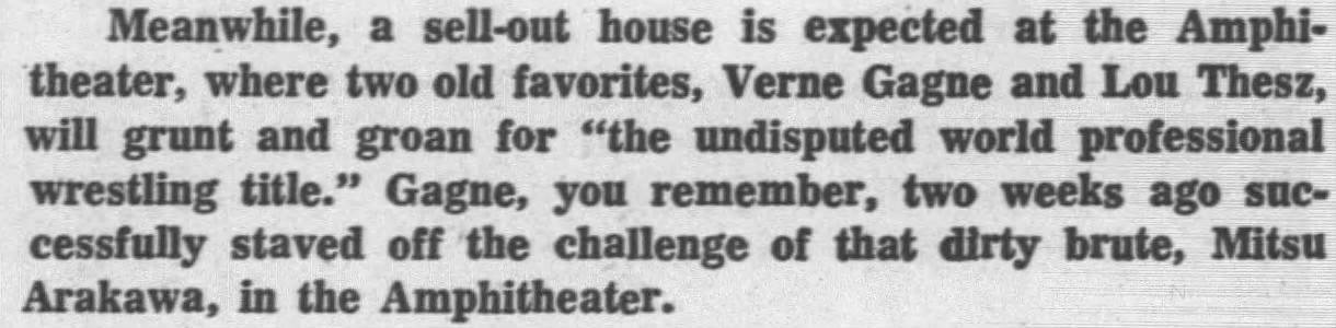 Professional Wrestling Historical Society | On this date, 58 years ago ...