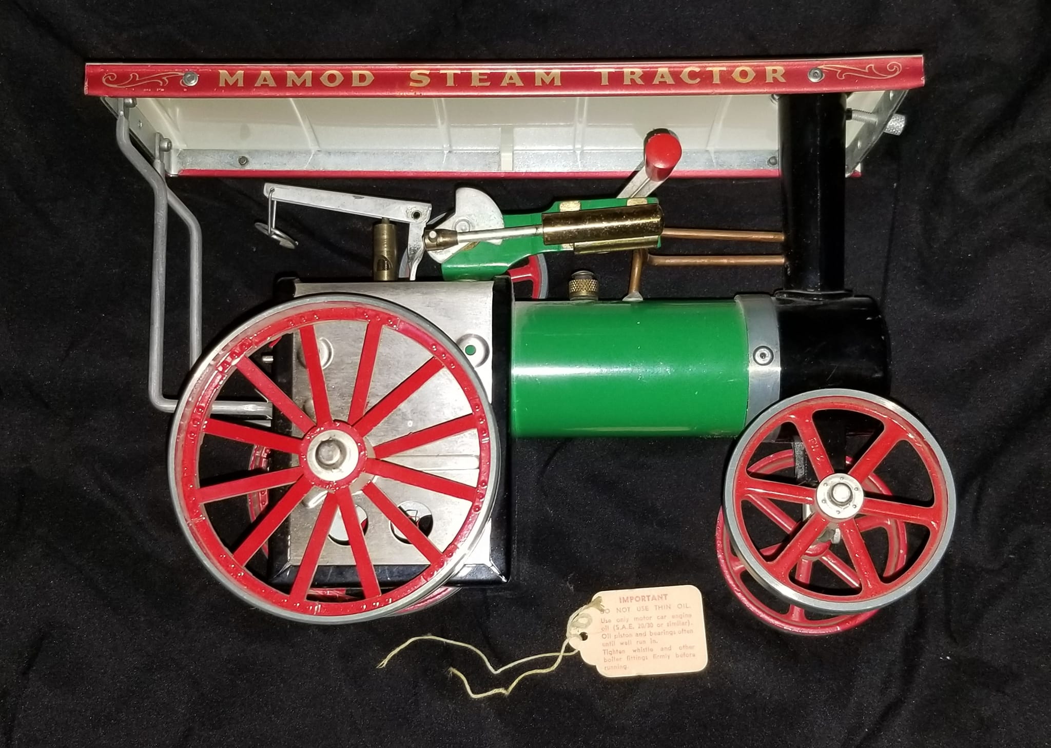 Mamod TE1A steam tractor fuel and year information
