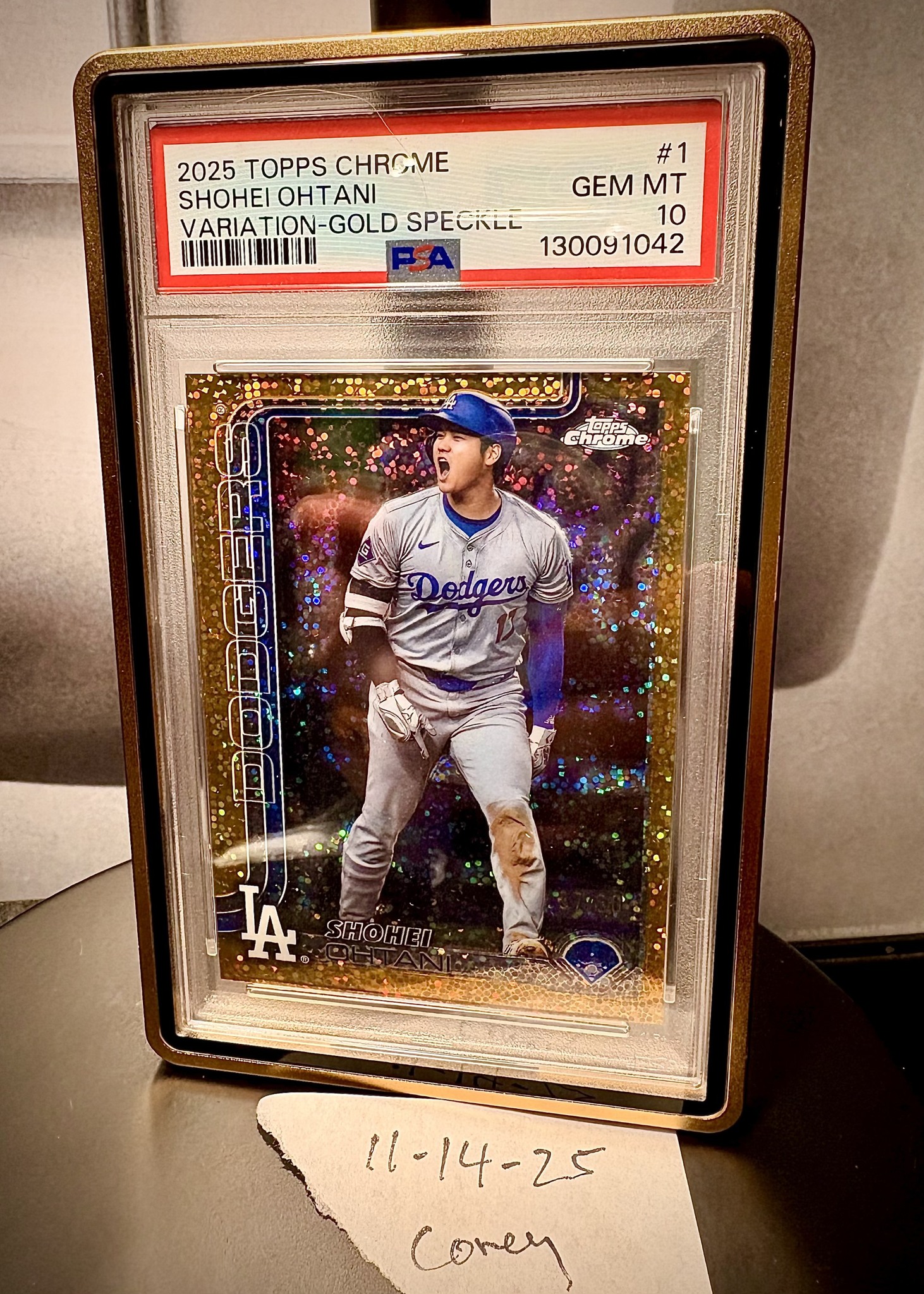 My newest Shohei, 2025 Topps Chrome Gold /50
