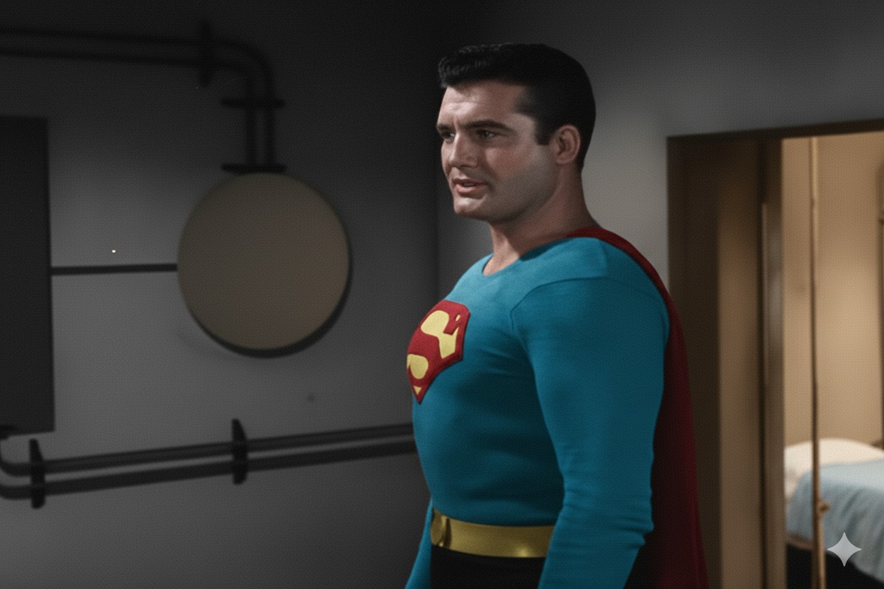 George Reeves as Superman (1951-1958) | Here's today's AI-colorized ...