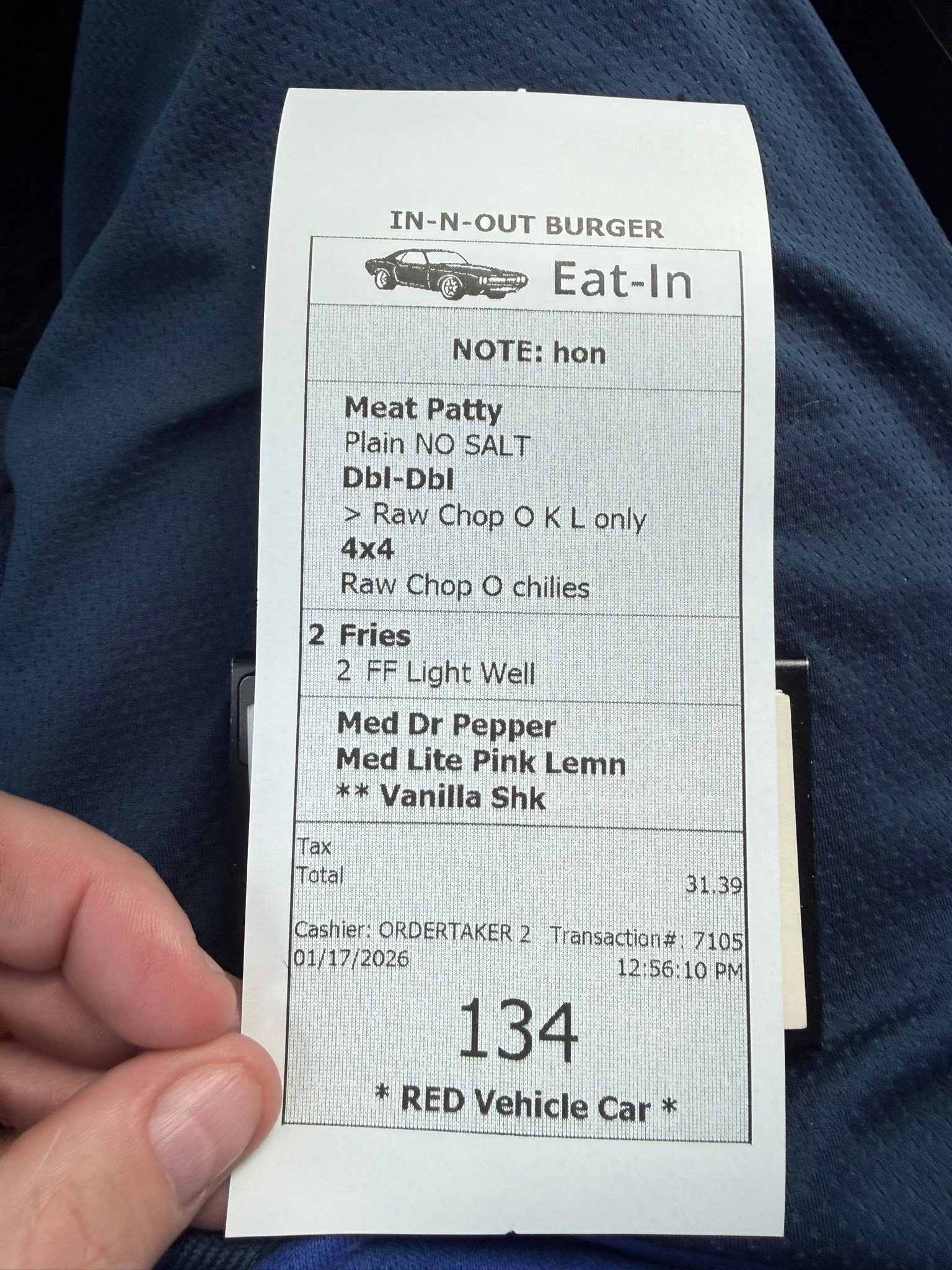 In-N-Out Burger 4x4 order in Antioch, TN