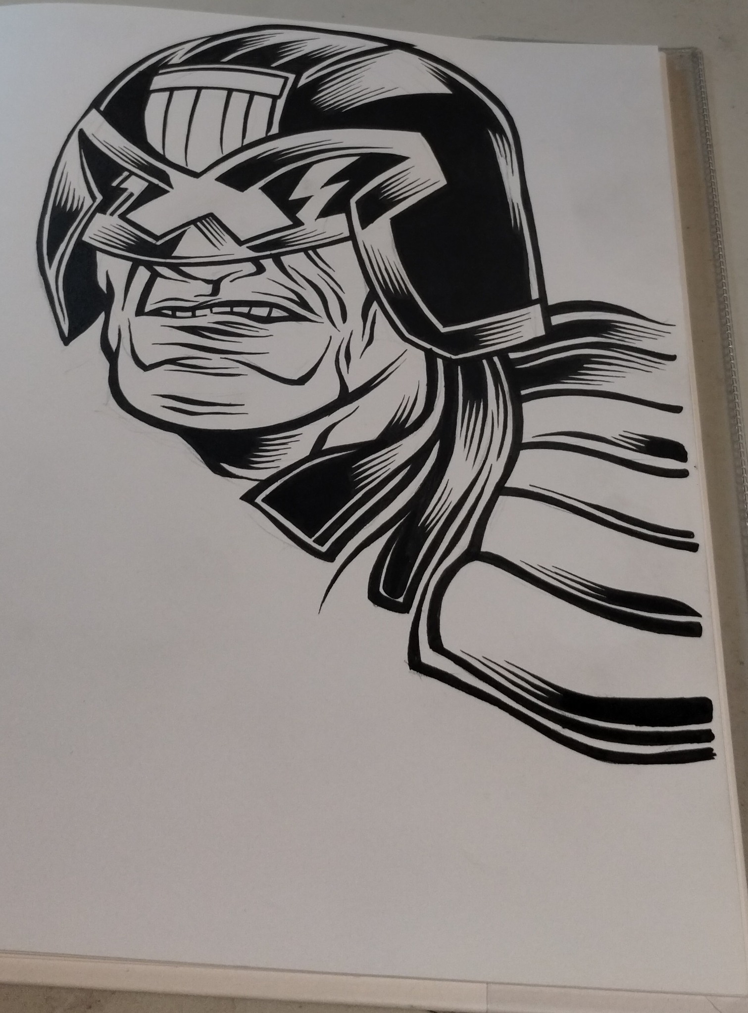 Judge Dredd sketch by Brian Quinn