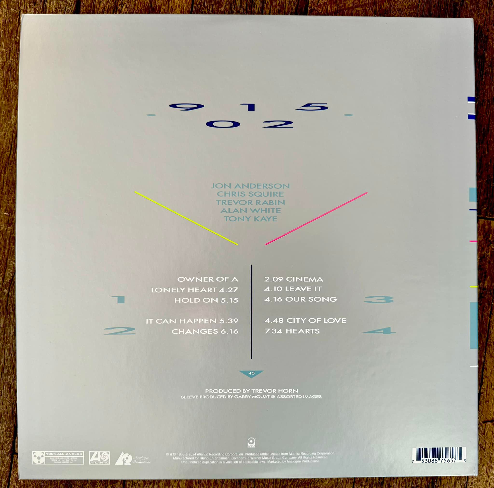 Stunning audio quality on 45rpm '90125' vinyl