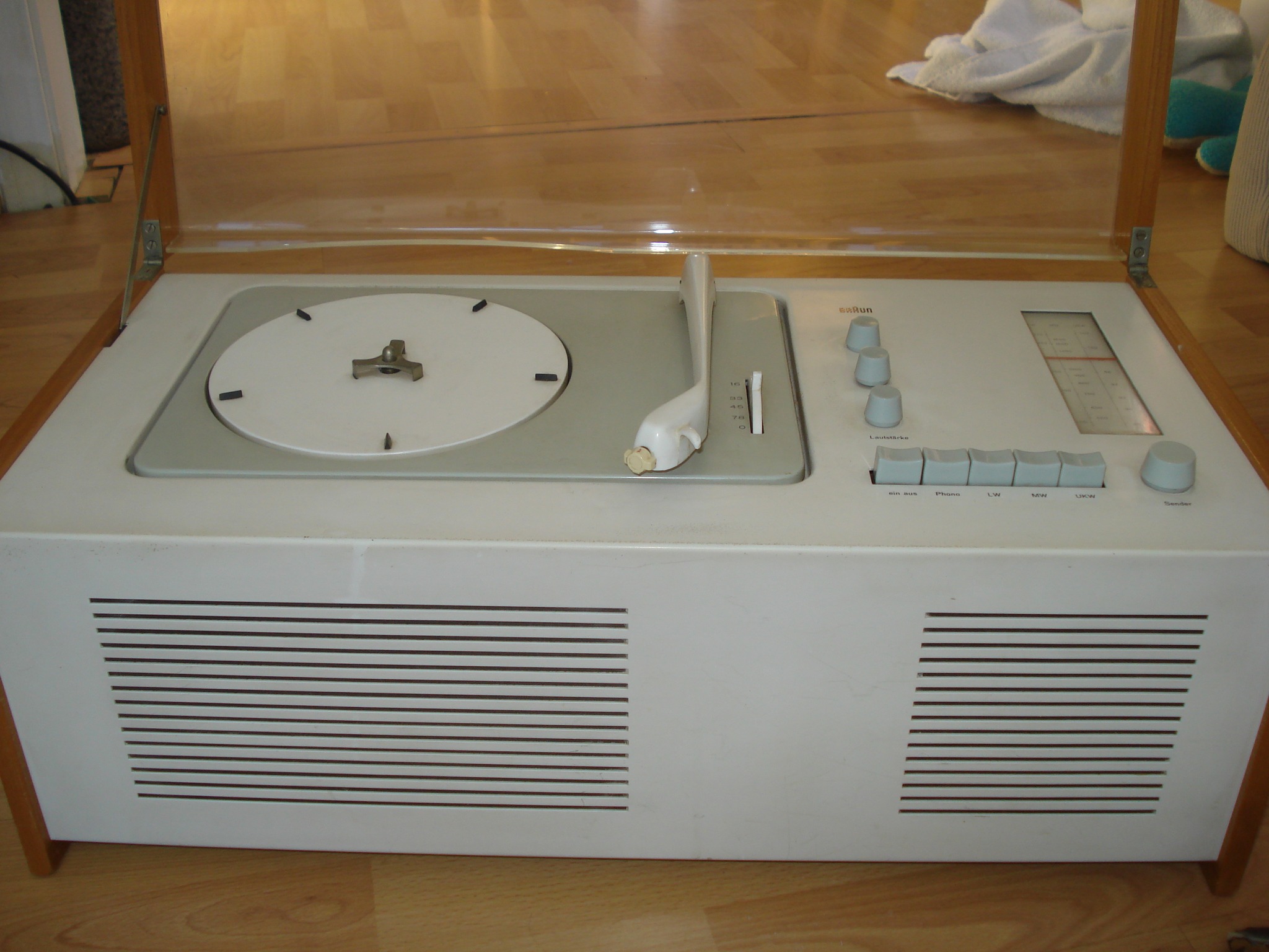 This is my Braun SK5 record player/radio designed by Dieter Rams