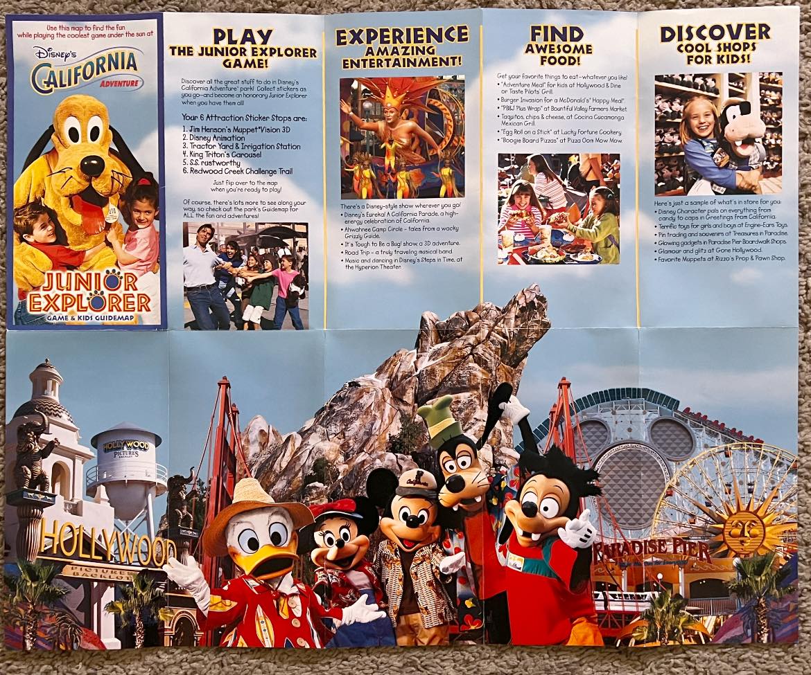 2001 - The first park map of Disney's California Adventure no