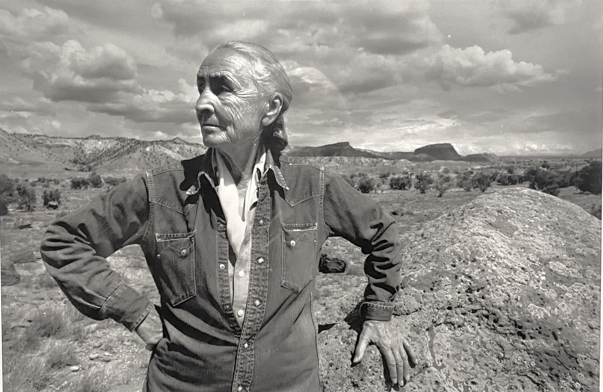 Georgia O'Keeffe photographed at Ghost Ranch in 1968