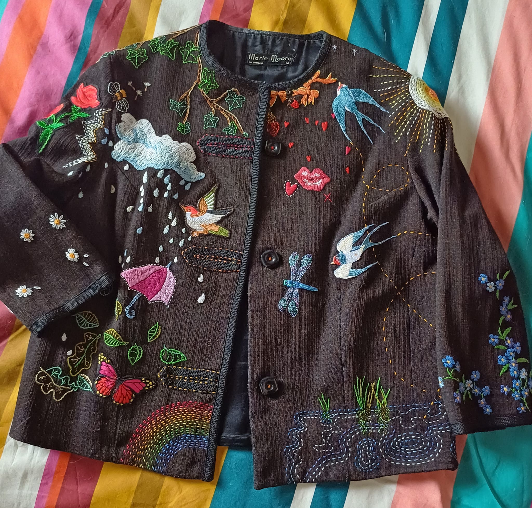 Upcycling a 60s jacket with embroidery