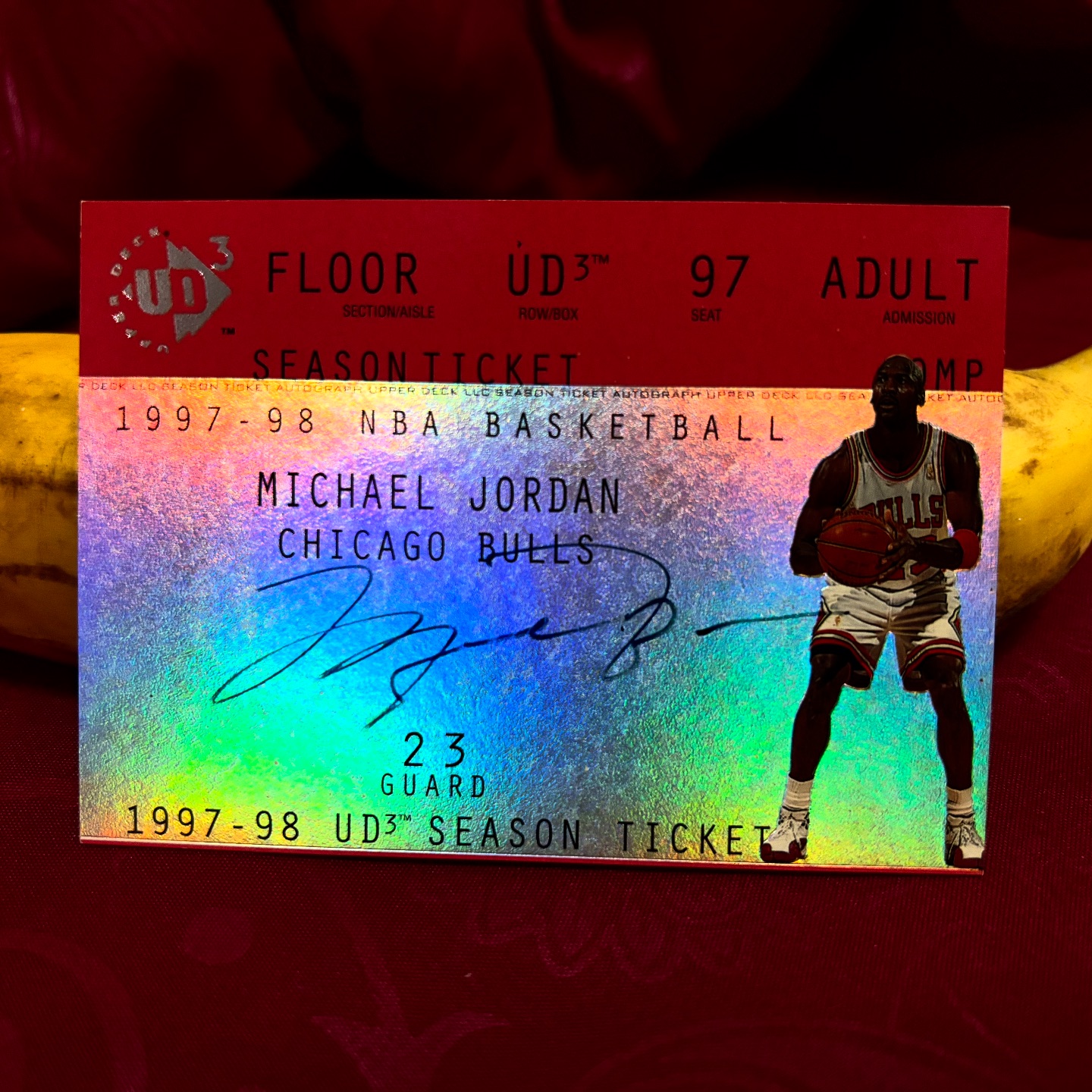 Hand numbered 1998-99 UD Black Diamond Double Diamond Michael Jordan