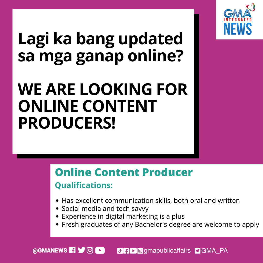 GMA - BE PART OF OUR TEAM! We are looking for people with a knack for ...