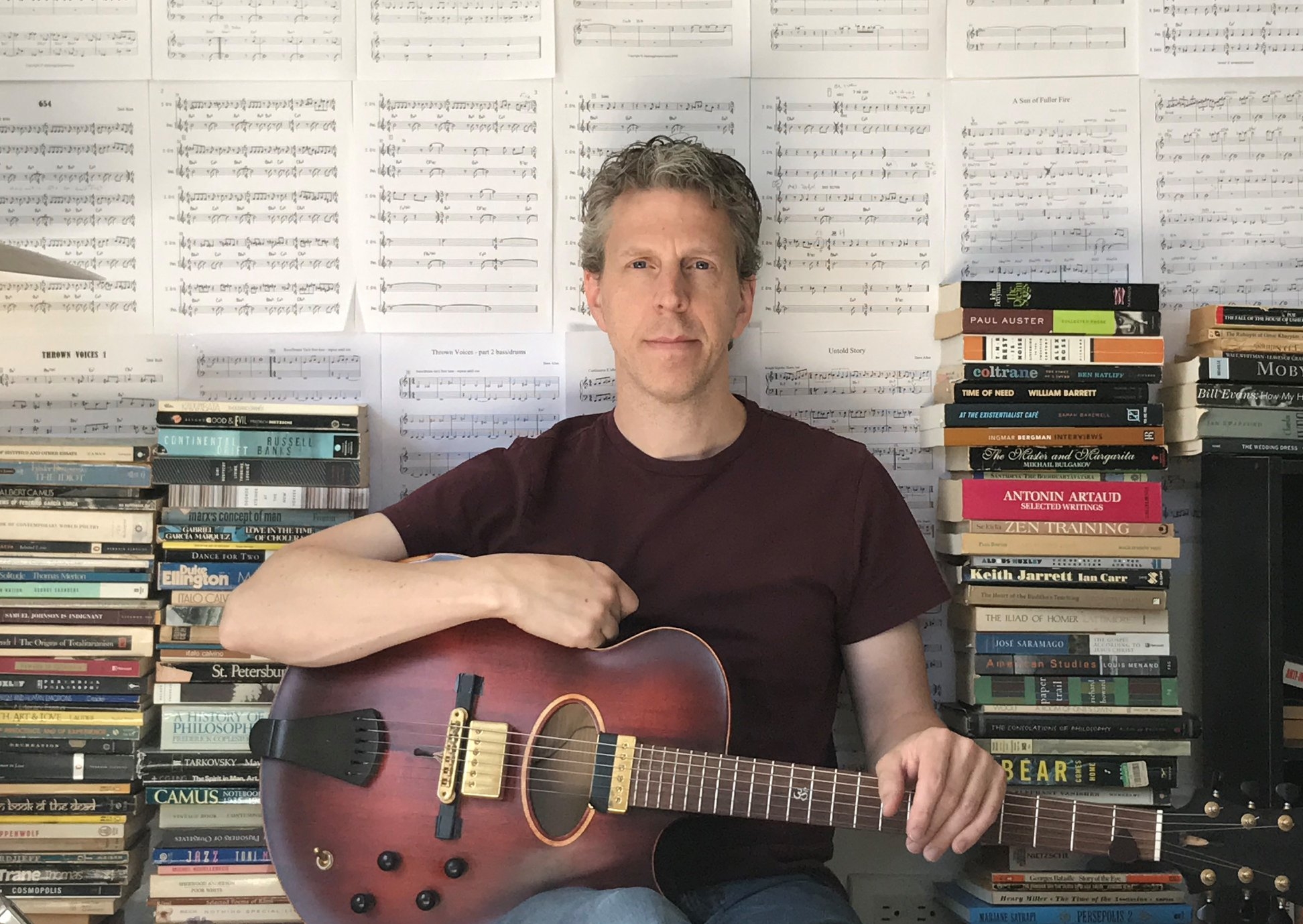 Demonstrating playing with my backing-track of a complex layered groove ...