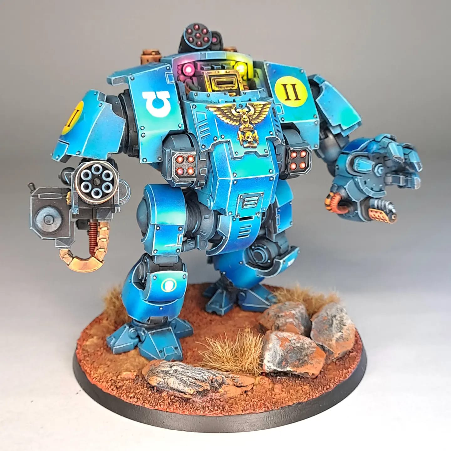 Ultramarines Redemptor Dreadnought with interchangeable weapons 