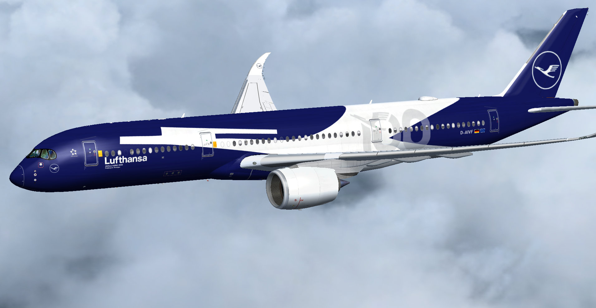 Lufthansa's 100 year livery on TDS A350-900