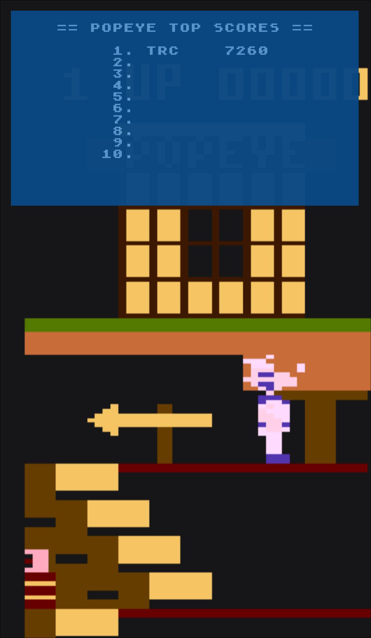 Popeye game with high score enabled for Atari 8-bit and Fujinet