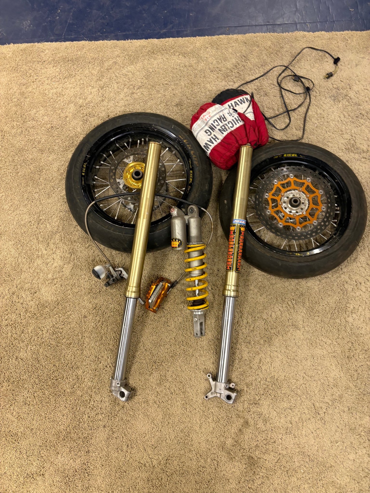 専用 G-RAP SET Supermoto Complete Suspension Wheels and brakes set up. Bolt on