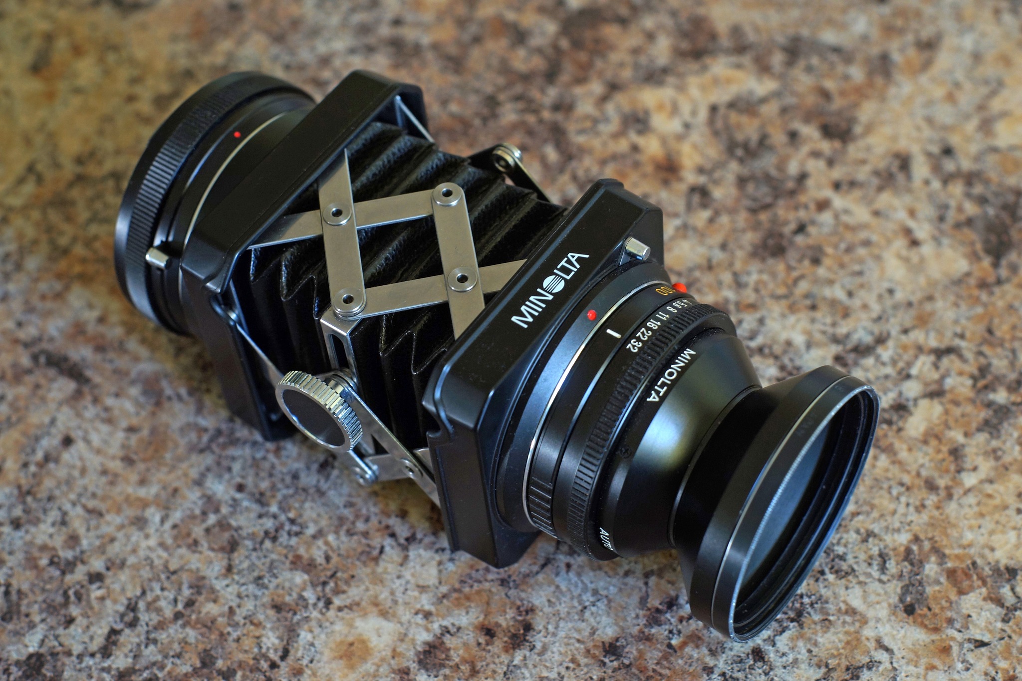 Yashica 100mm f4 bellows lens on Sony E