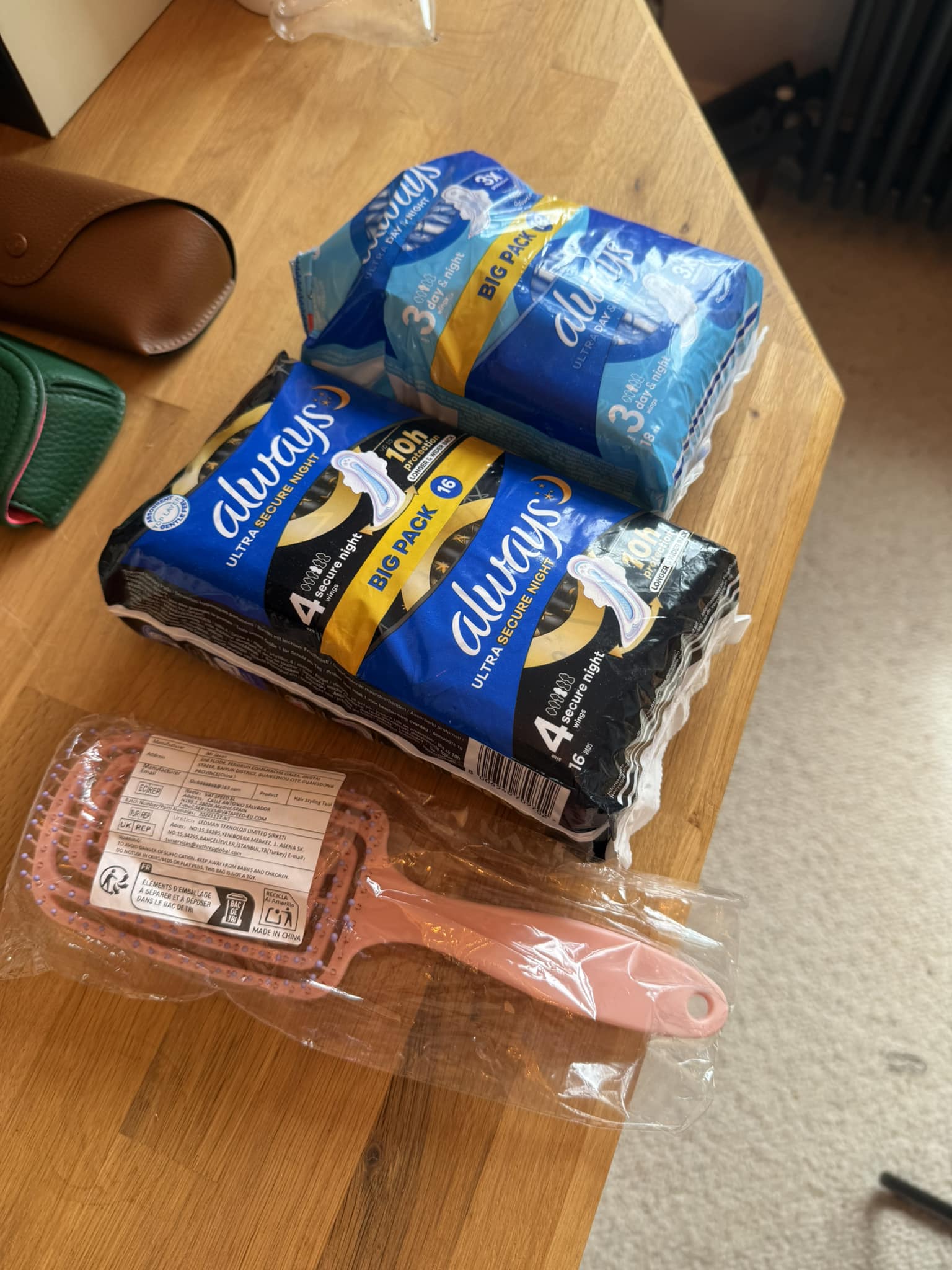 Collected Free sanitary products one new one half used and an 