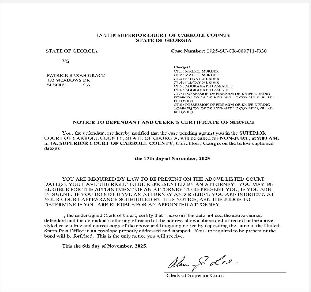 The Sarah Grace Patrick Case | Is the court appearance for tomorrow ...