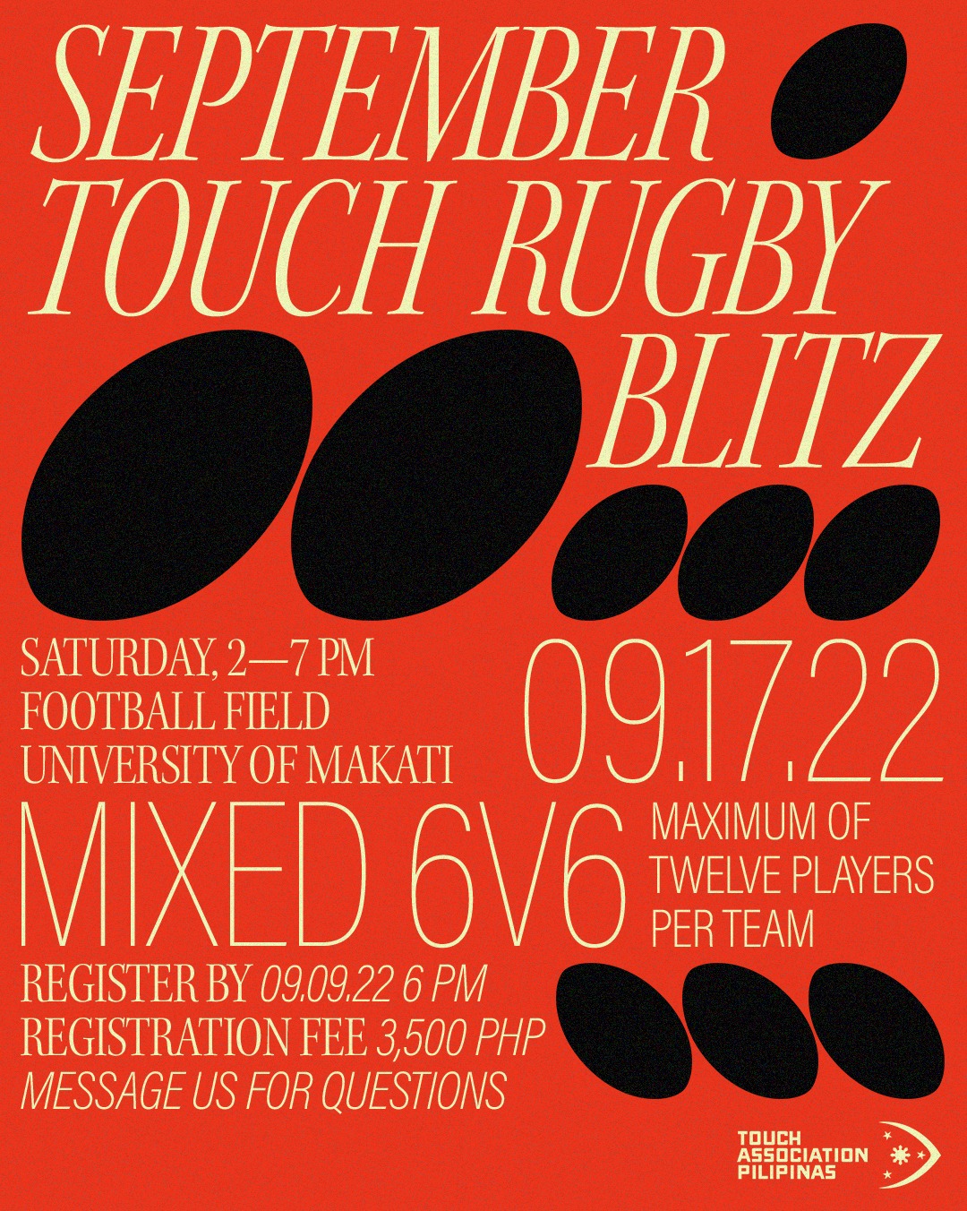 Touch - We're back again this month! September Touch Rugby Blitz is the ...