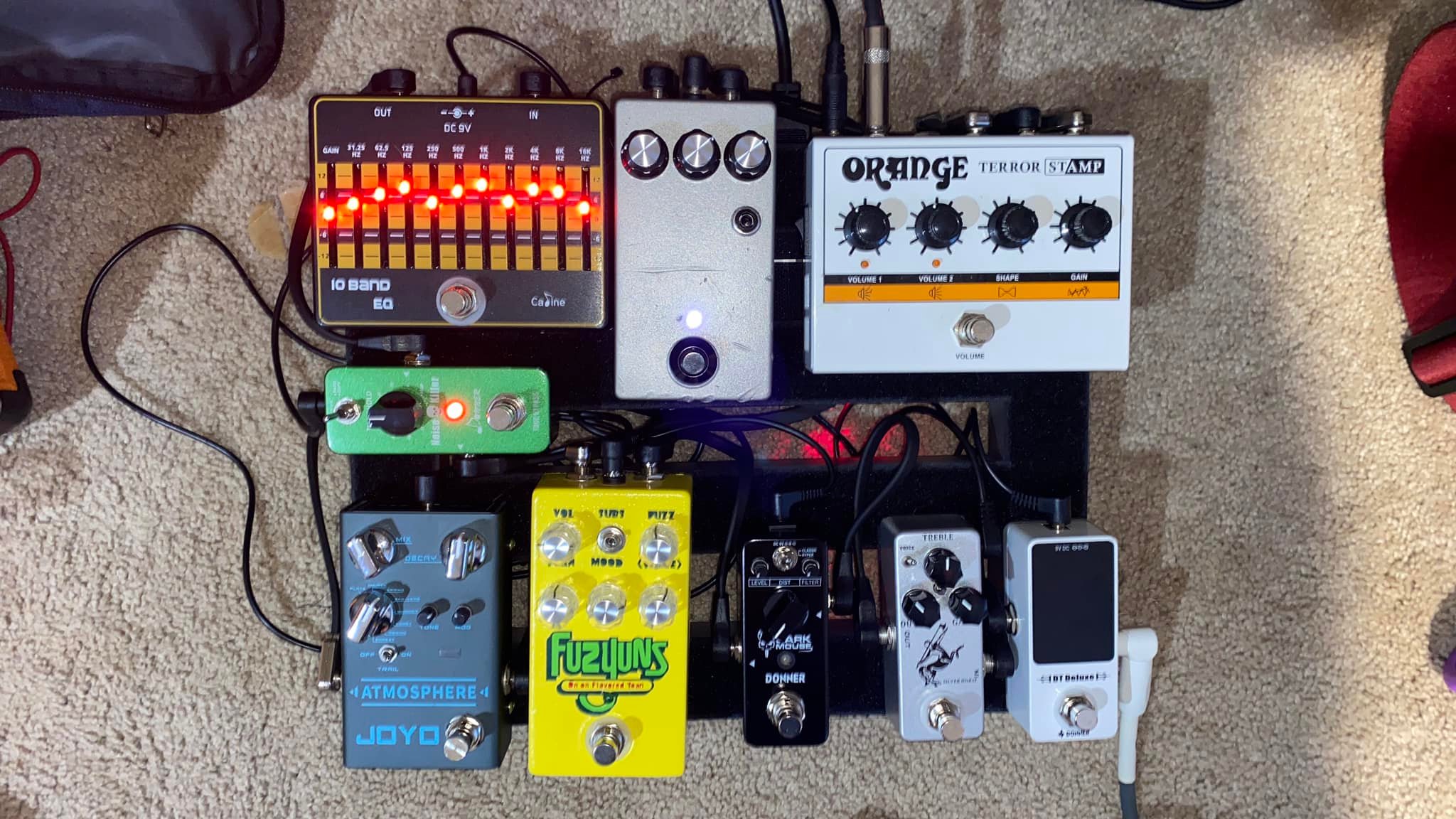 Wampler Ratsbane pedal on a doom pedalboard