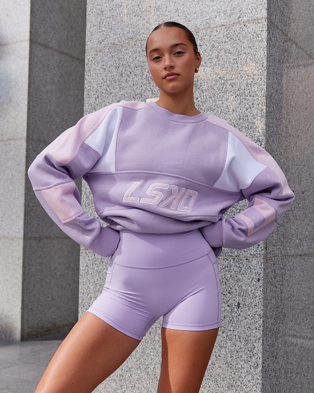 The Slam 1/4 Zip Sweater features the same bold block pattern you