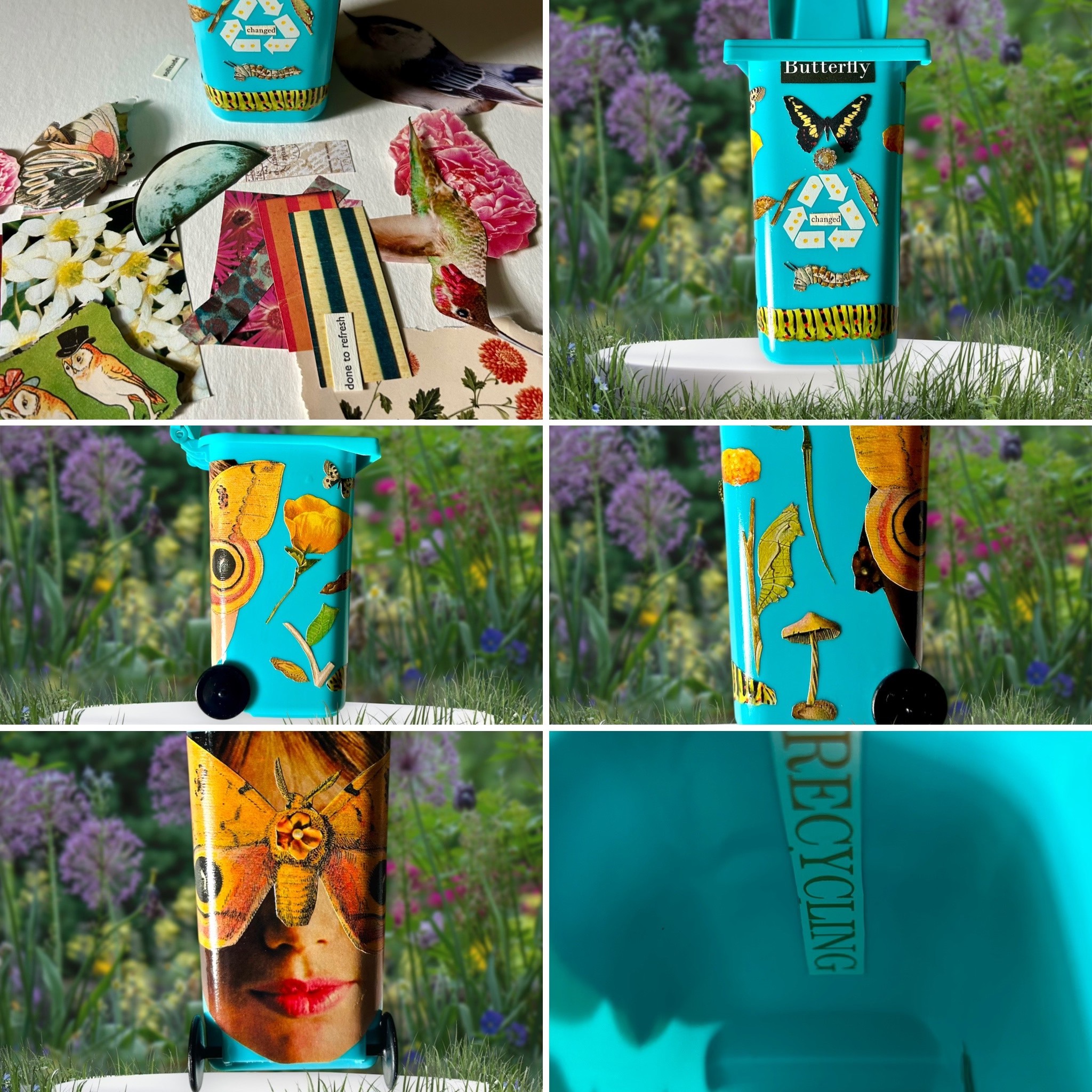 Super cool 3D Recycled and torn paper collage assembled to form a