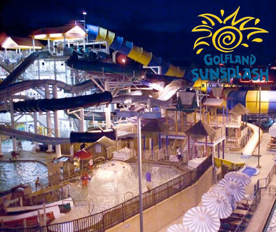 Roseville Golfland Sunsplash - Last chance to slide at night this week ...