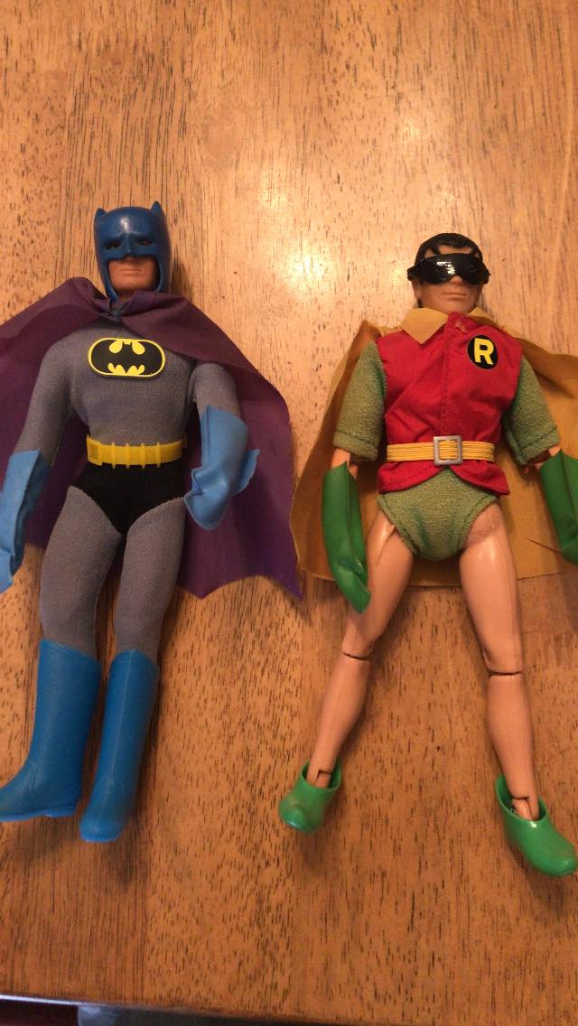 Vintage Mego Batman and Robin figures