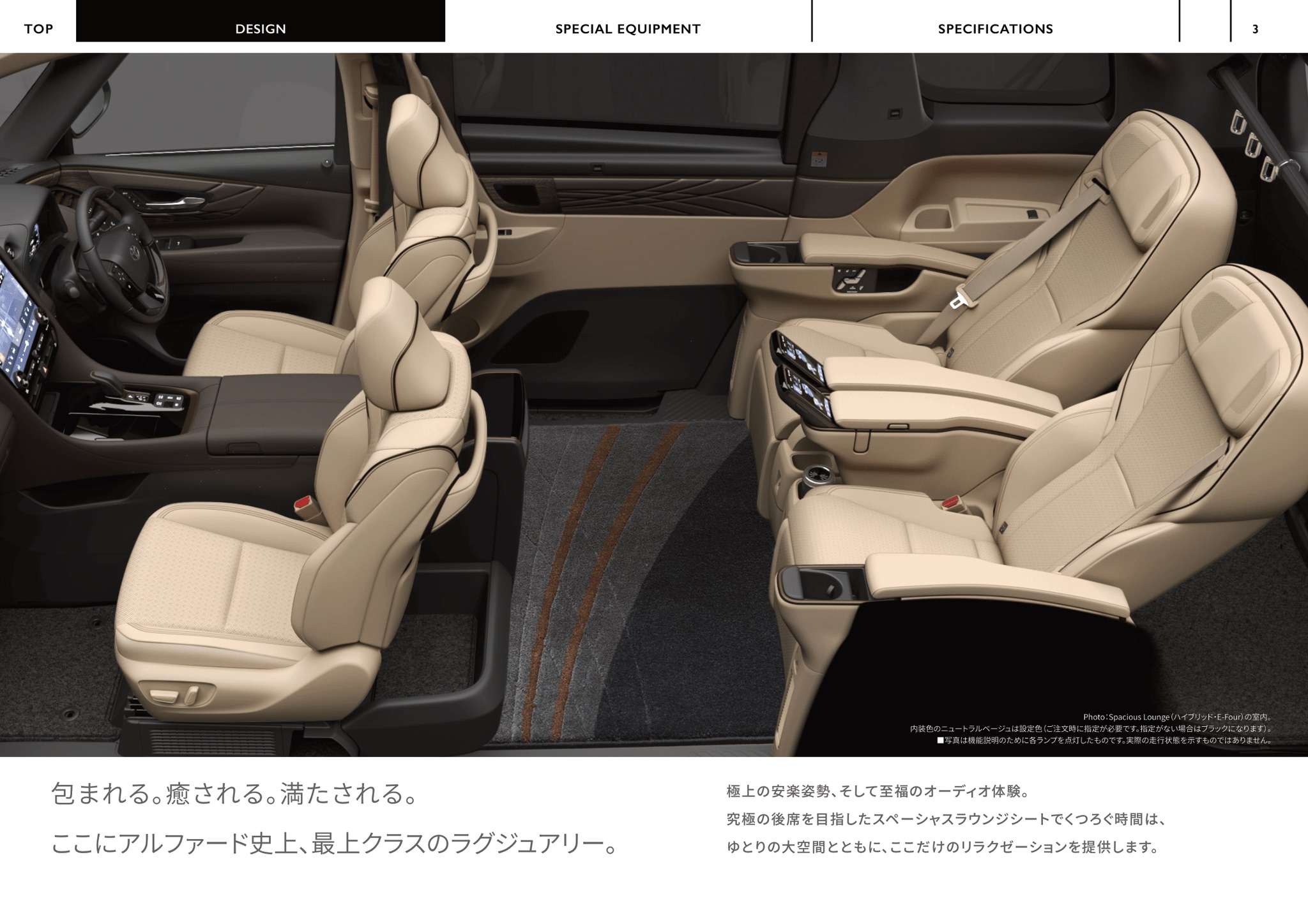 2025 Toyota Alphard Spacious Lounge Web Catalog. Japan, 4-2025. 令