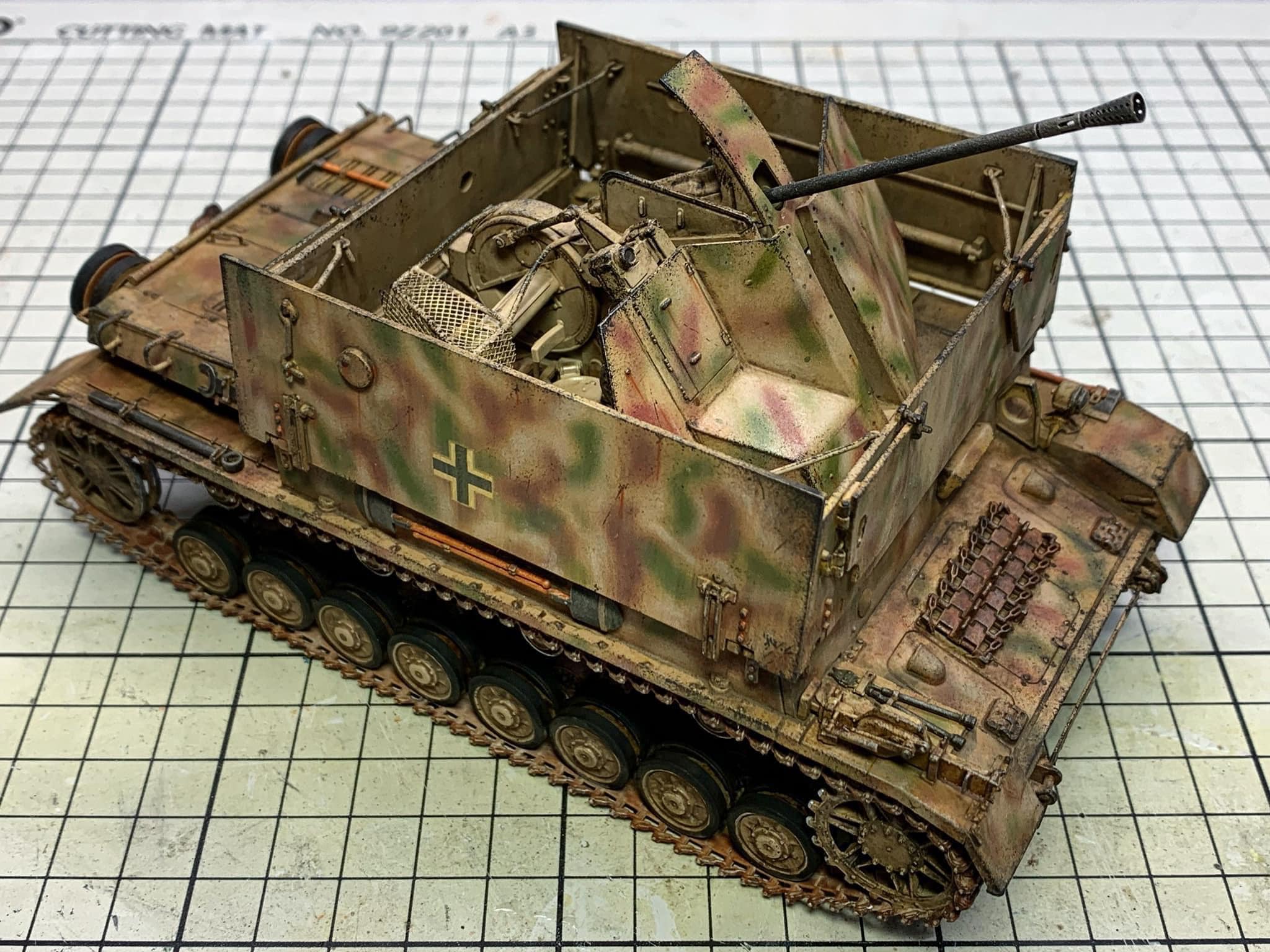 1/35 scale Schwerer Wehrmachtschlepper SWS with Flak 43 - 3.7cm model