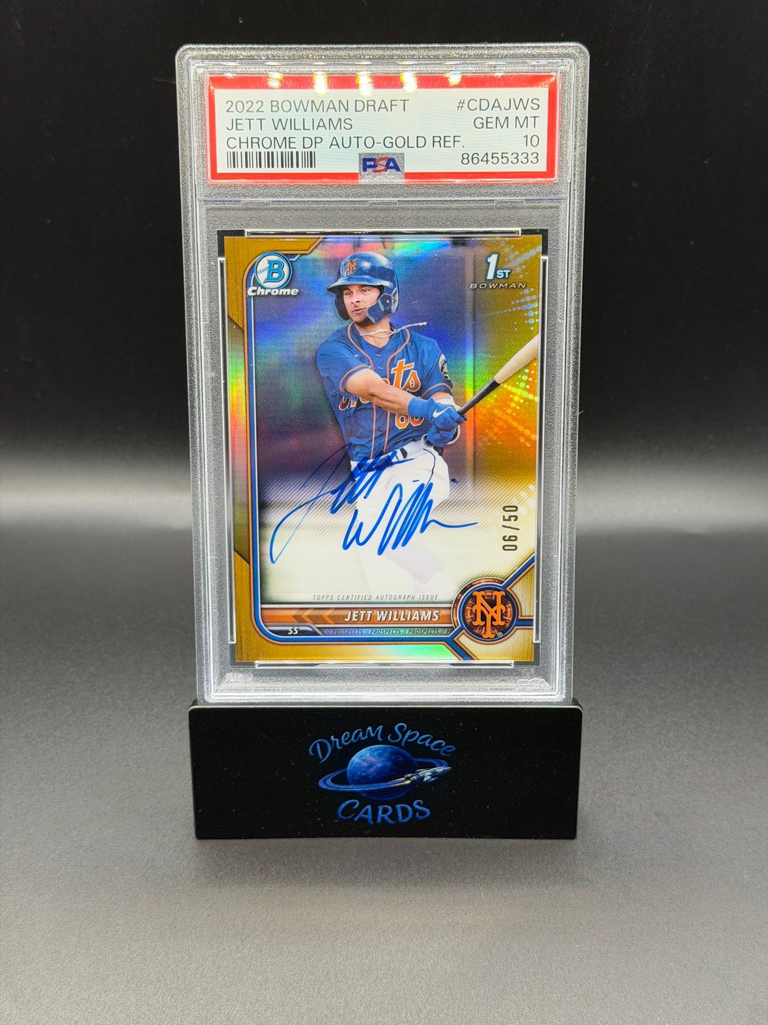 2021 CARSON WILLIAMS BOWMAN DRAFT 1st EDITION YELLOW FOIL /75 PSA 