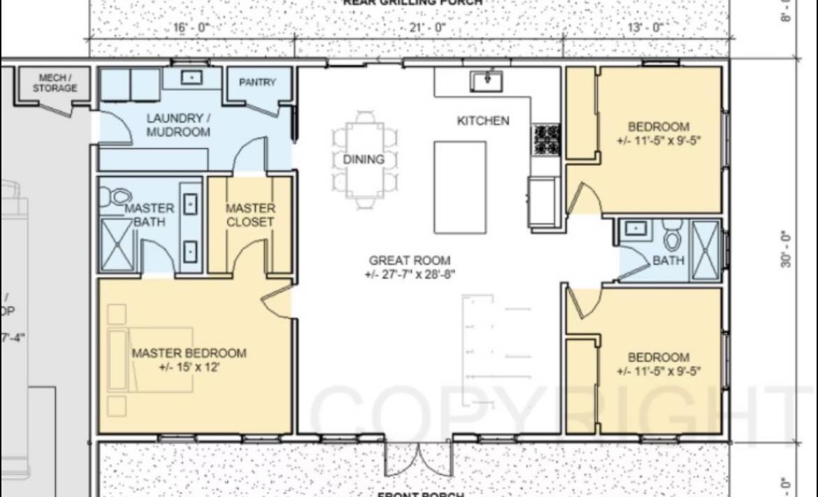 30x50 floor plan 3 bedroom 2 bath