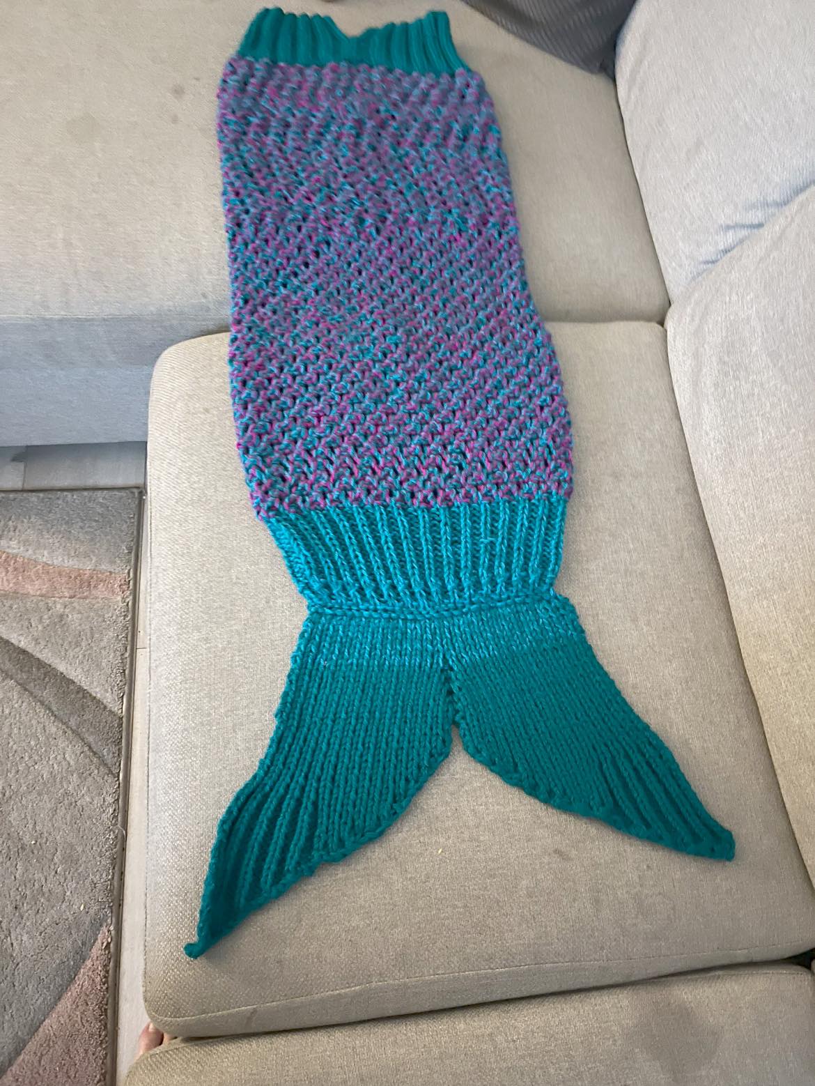 Mermaid knitting pattern completed