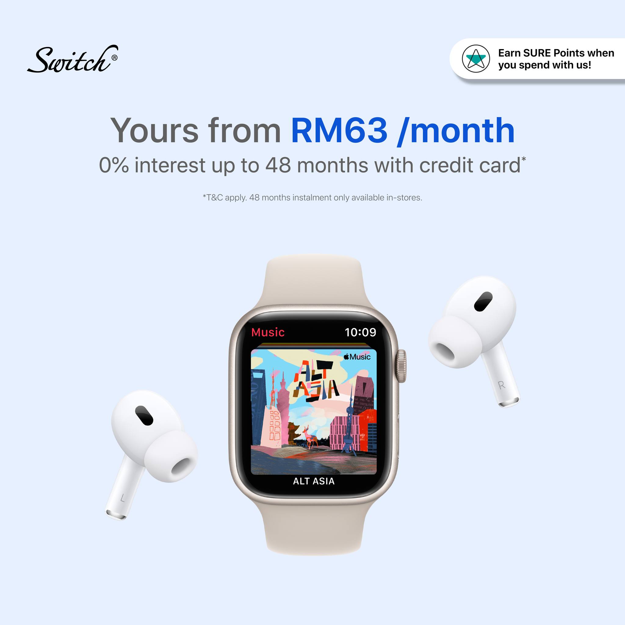 Immersive sound. On the go. Save RM590 on Apple Watch Series 11 
