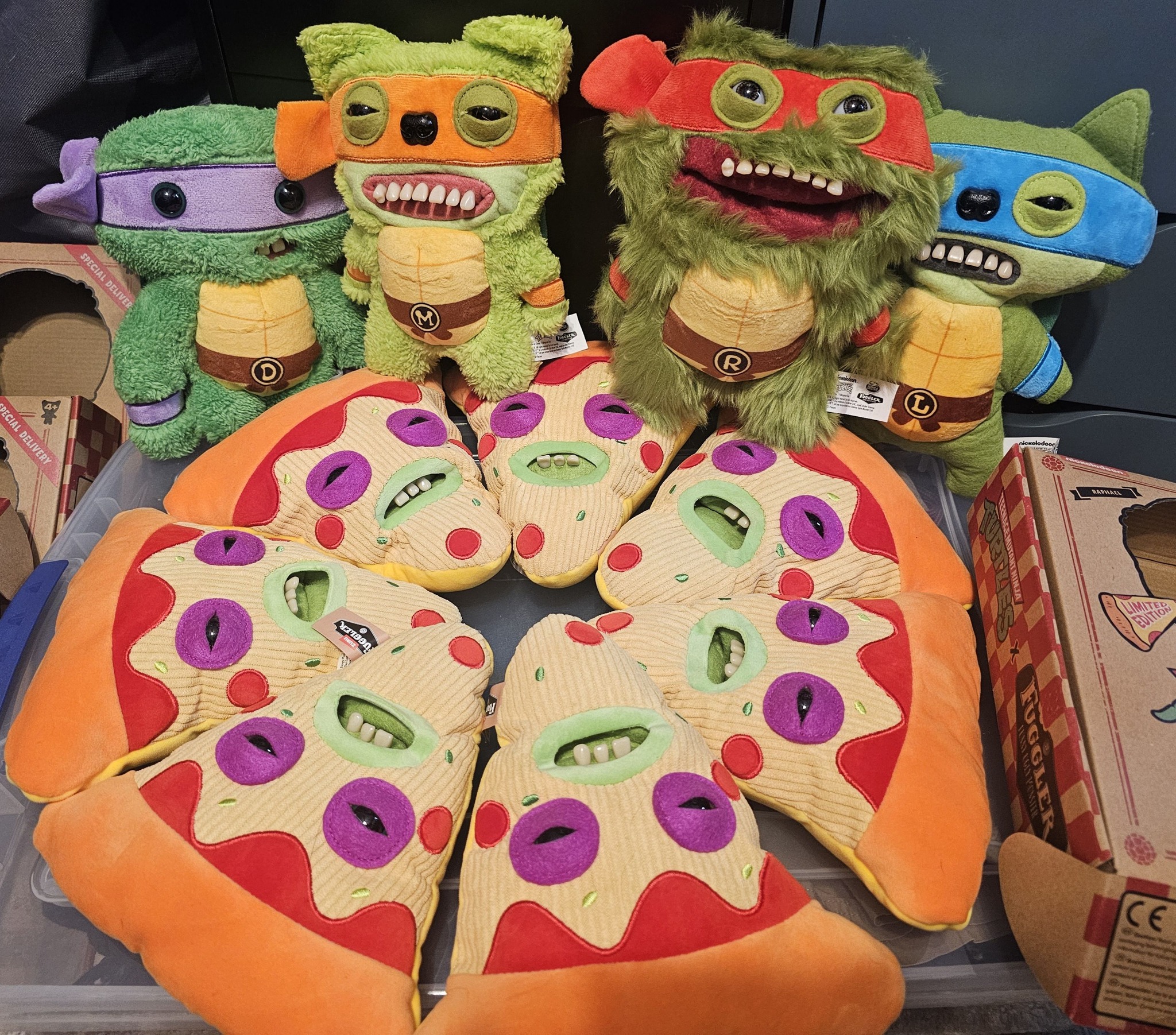 Fuggler eating pizza on National Pizza Day