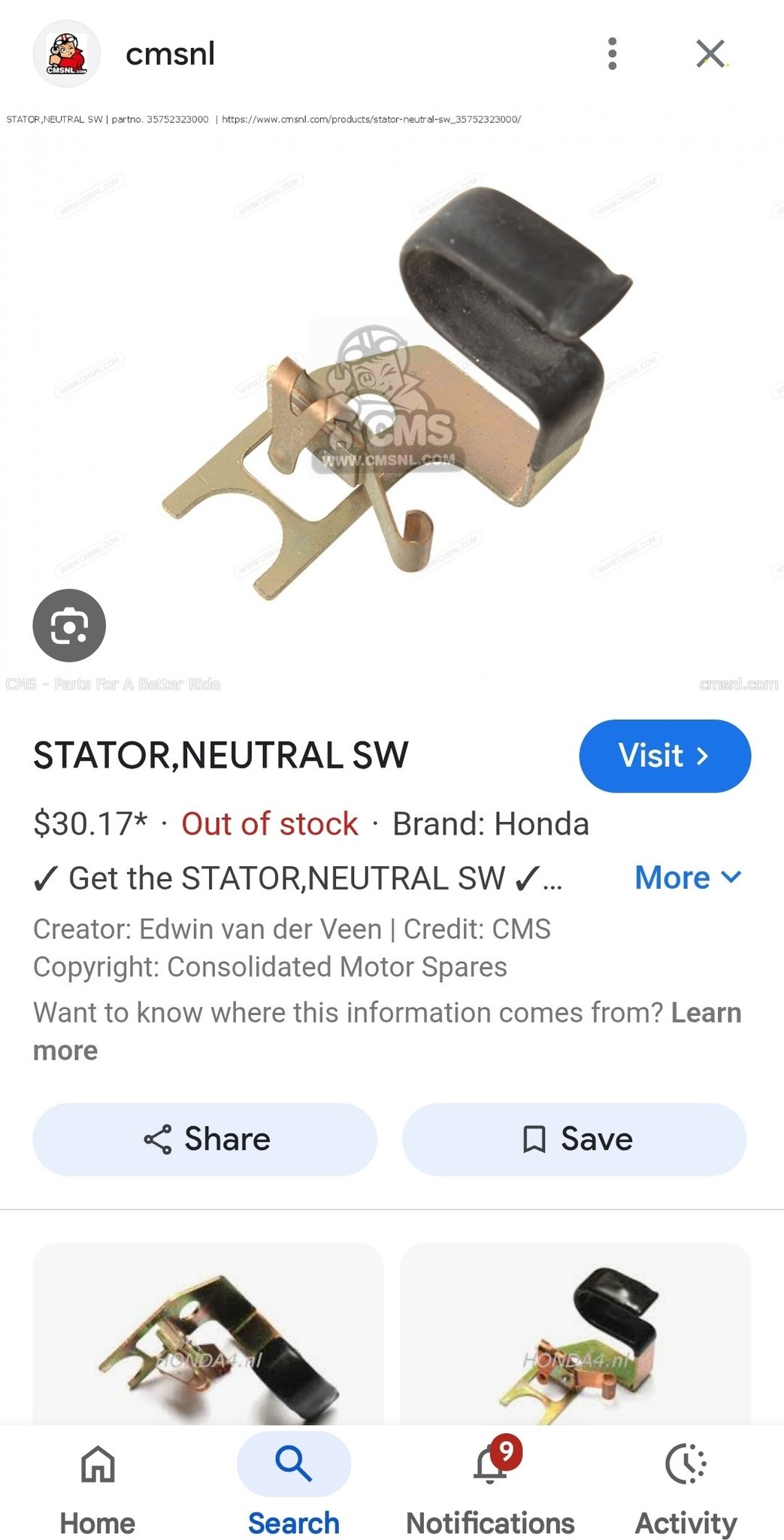 Need hornet 250 neutral switch