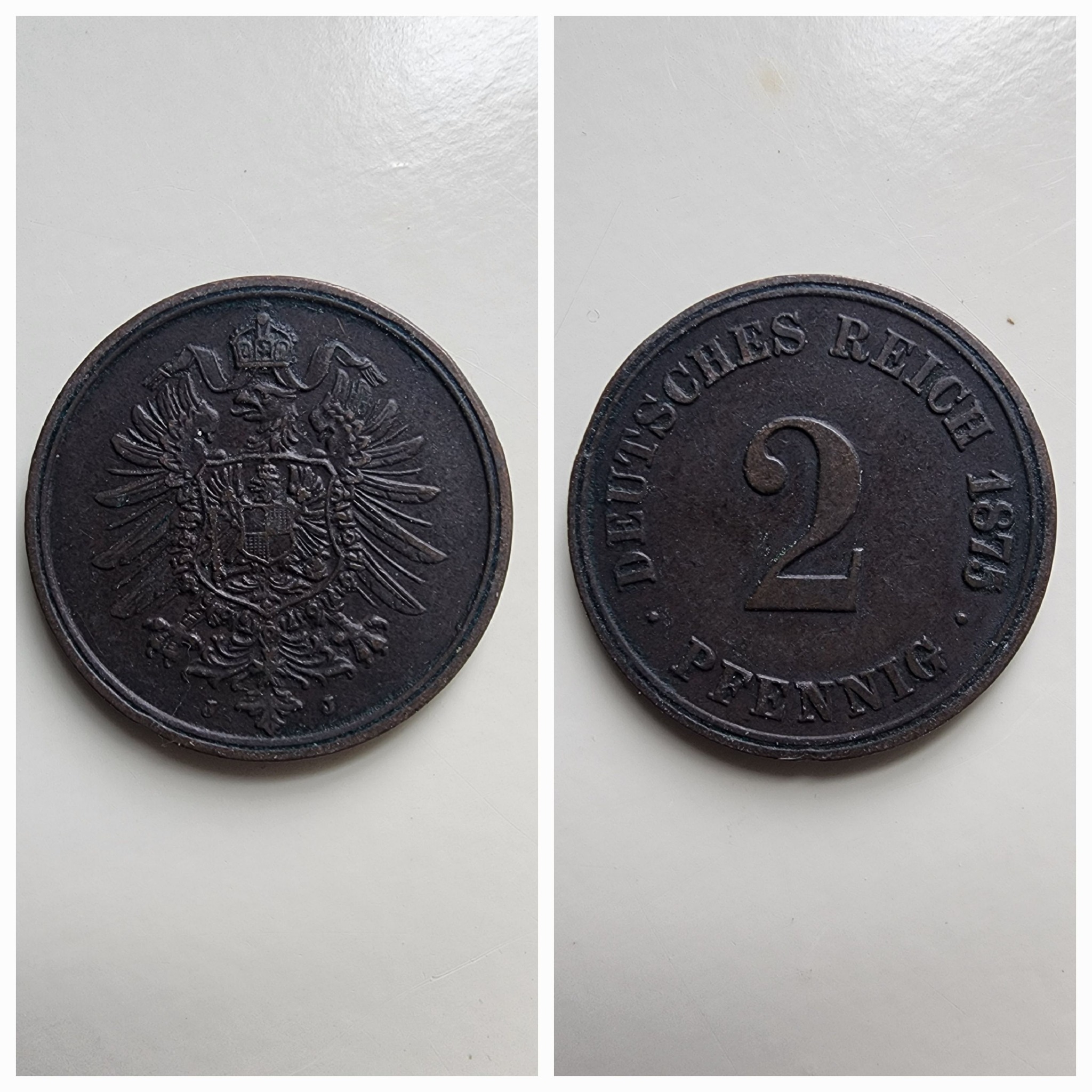 1875 Deutsches Reich 2 Pfennig