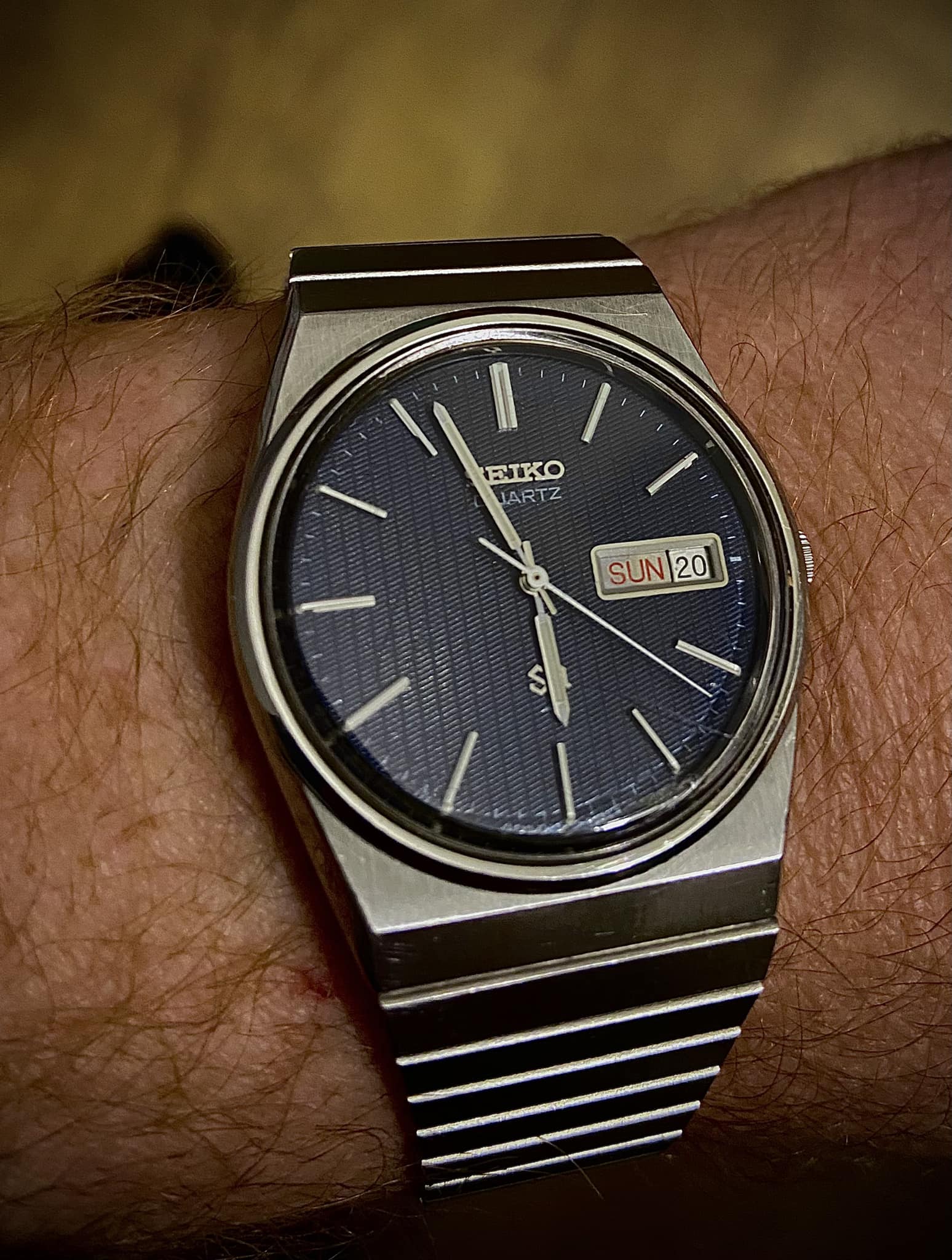 Seiko SQ Day Date 7123-8430 Vintage 1980s