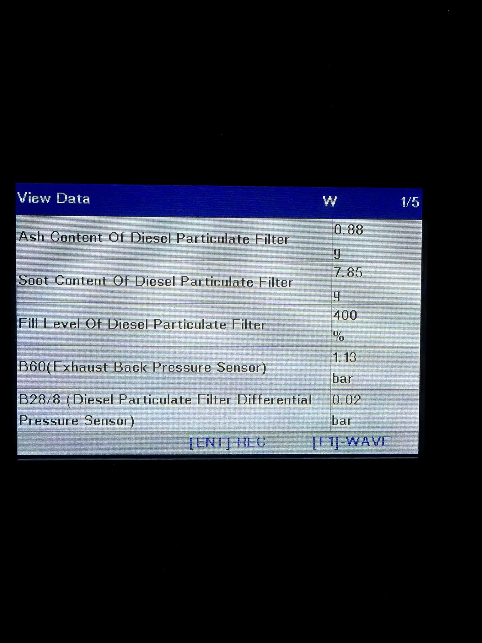 I am unable to delete the fault code 244800 which states the dpf