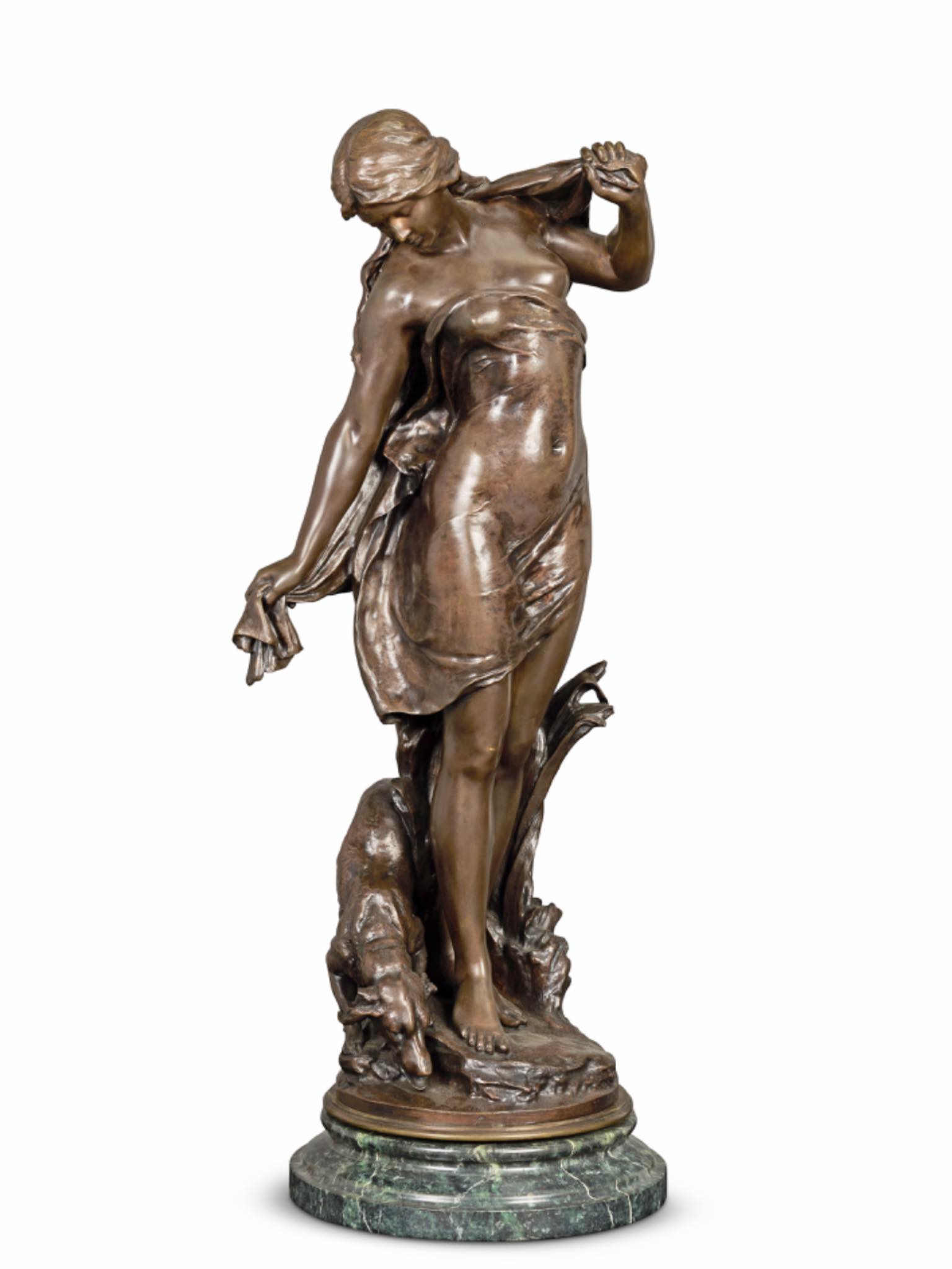 L & F Moreau sculpture by Louis Auguste Moreau (French 1855-1919