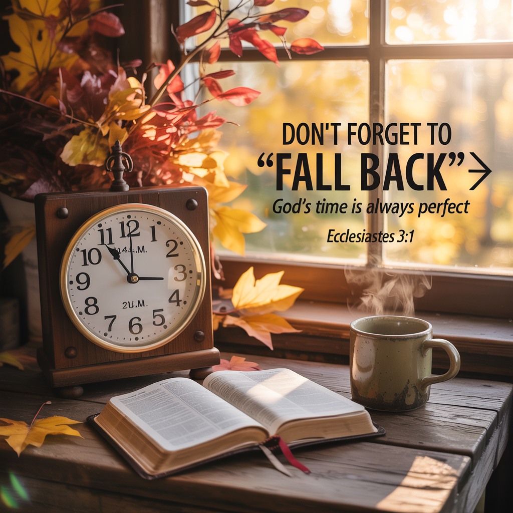 Cheri - People of God, remember to turn your clocks back one hour ...