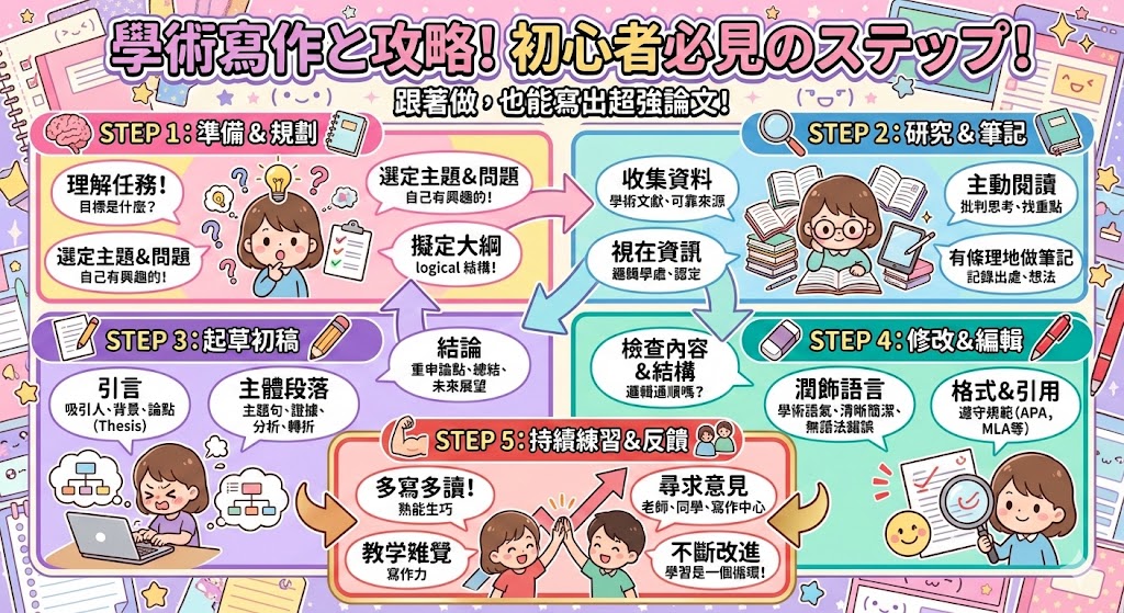 鄭緯筌 - 掌握五個步驟，論文寫作不再卡關 這篇是寫給自己的備忘錄，也跟大家分享。... | Facebook