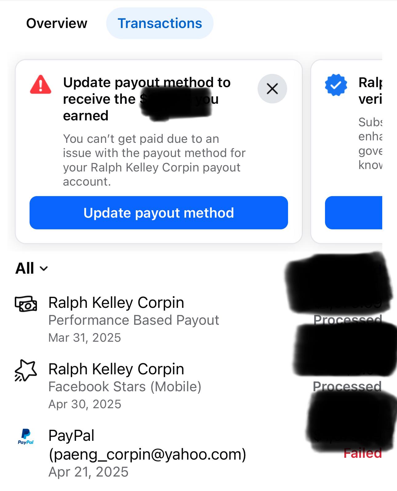 Facebook Bonus Program Issues | Payment Failed. Do i need to do this ...