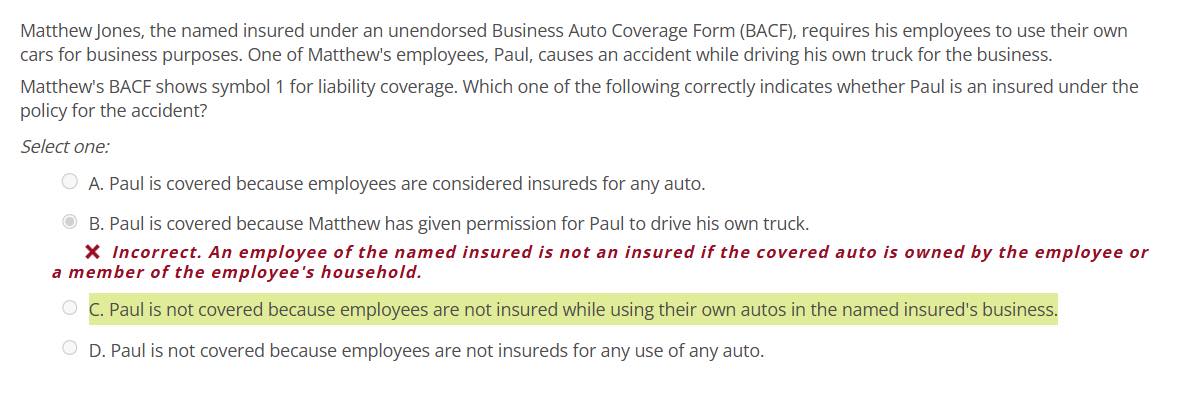 CPCU 552 practice question help needed