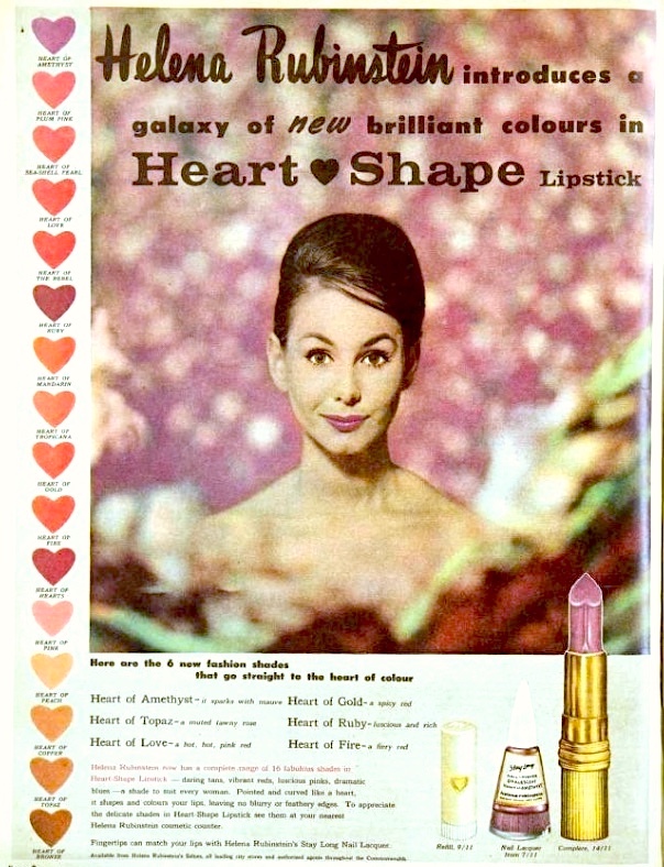 Helena Rubinstein introduces new lipstick colors in 1961