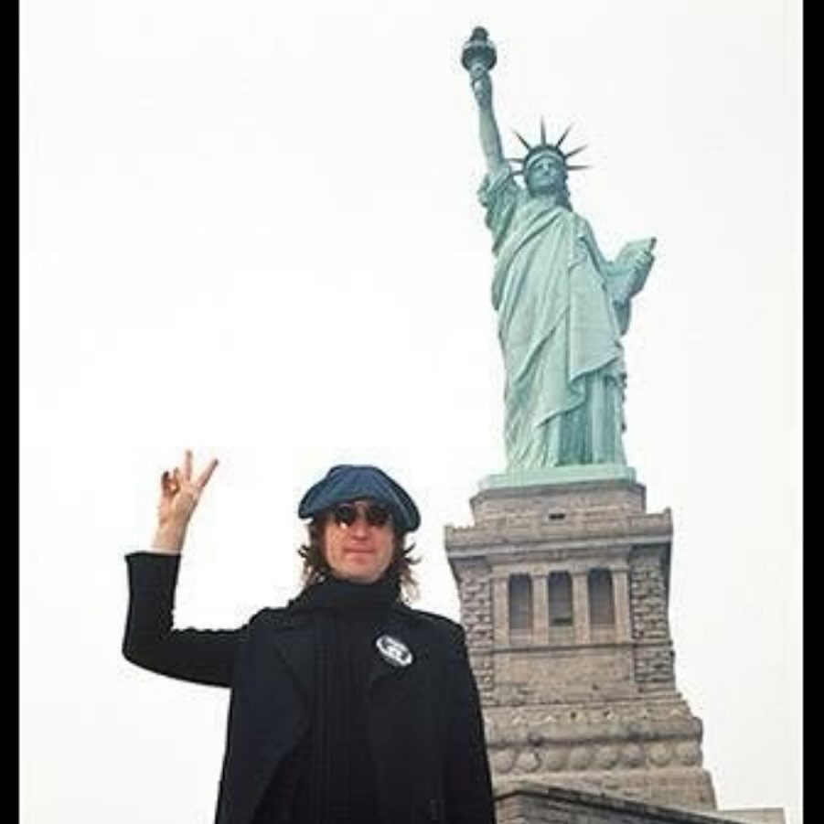 John Lennon at Statue of Liberty 50 years ago